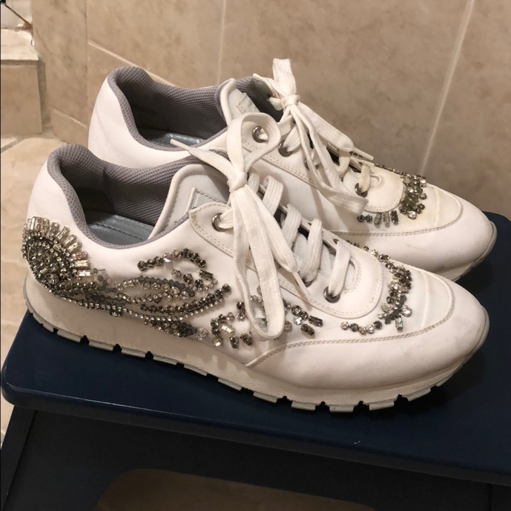 Prada women white sneakers size 37